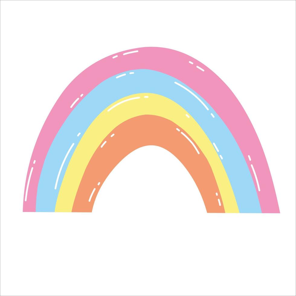 icono dibujado a mano arco iris orgánico vector