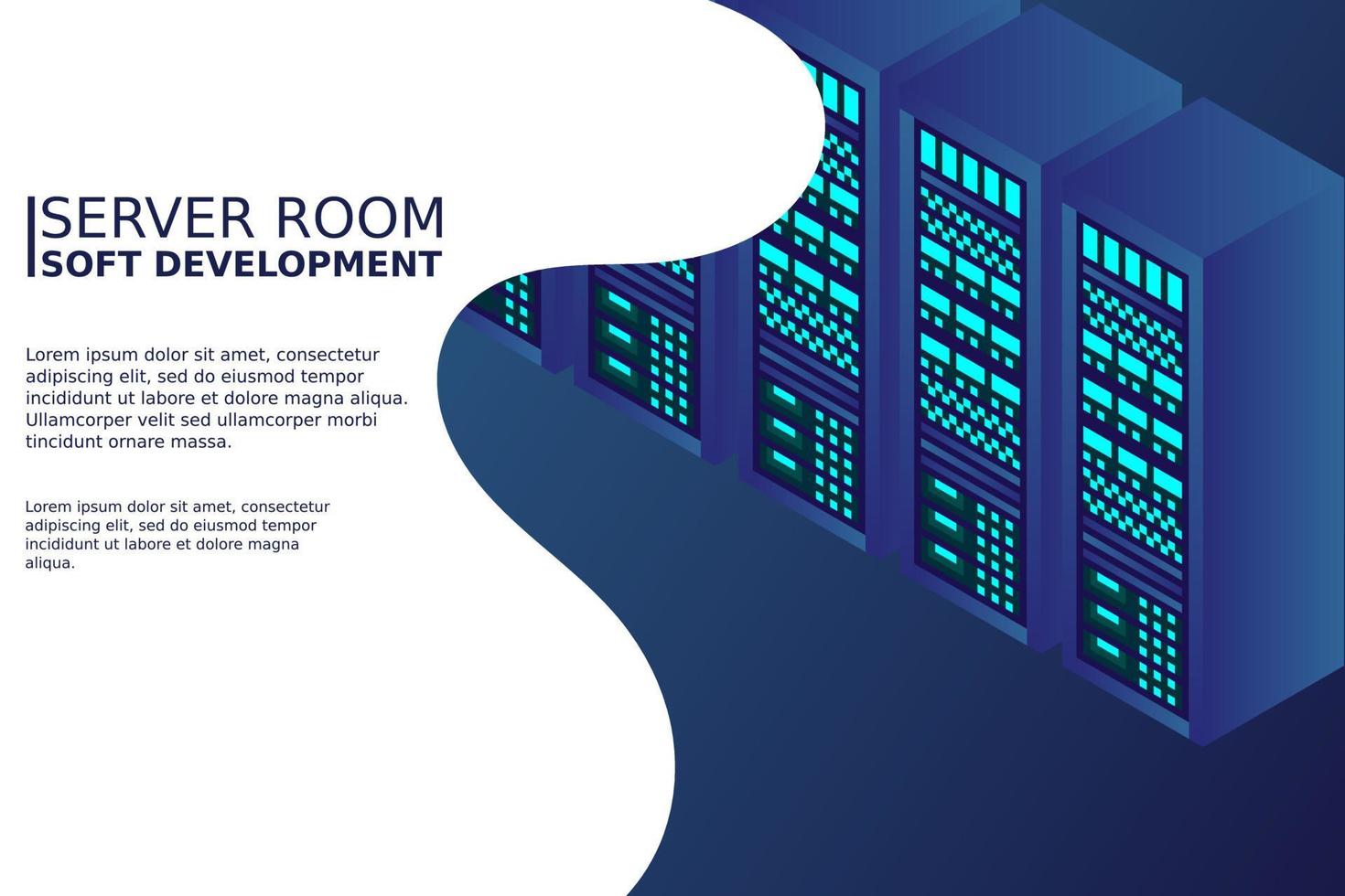 Isometric server equipment vector