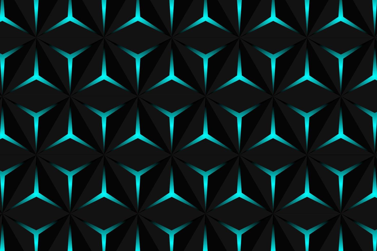 Volumetric polygonal black pattern. Vector luxury abstract black background.