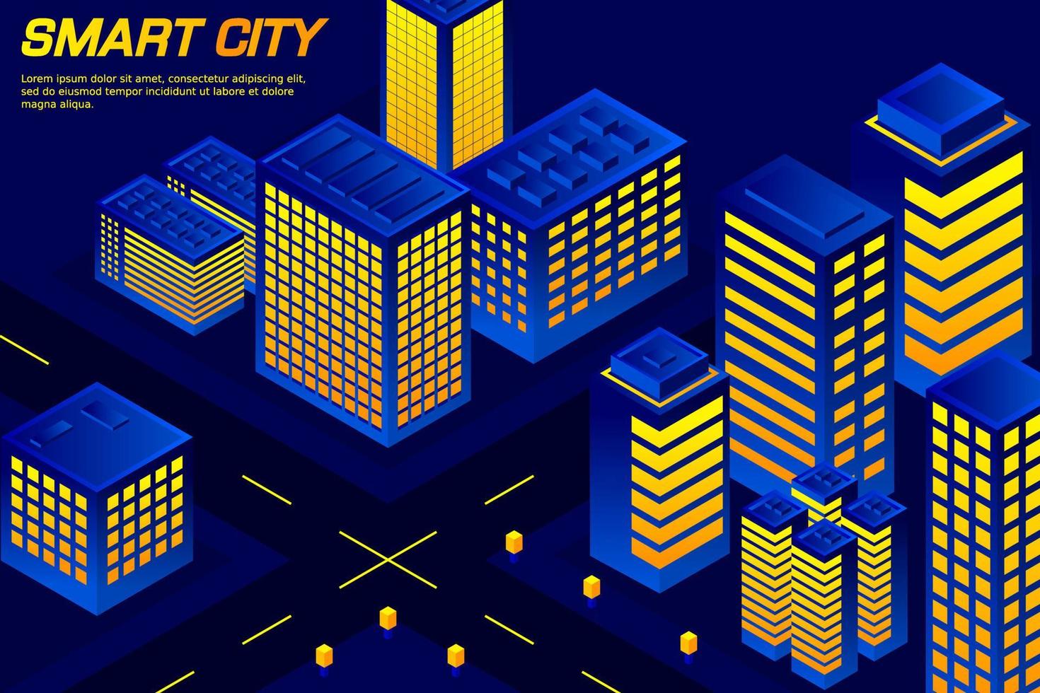 Isometric Future City. Real estate and construction industry concept vector