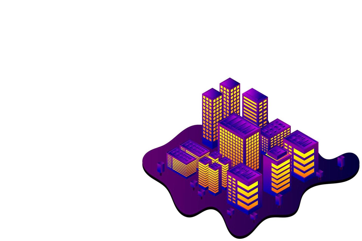 Isometric Future City. Real estate and construction industry concept vector