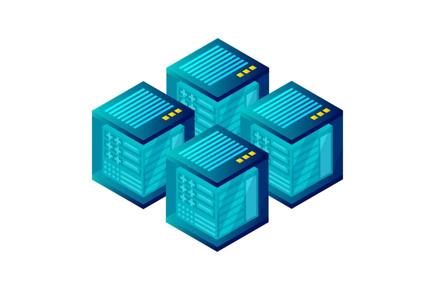 Mainframe, powered server, high technology concept, data center, cloud data storage vector