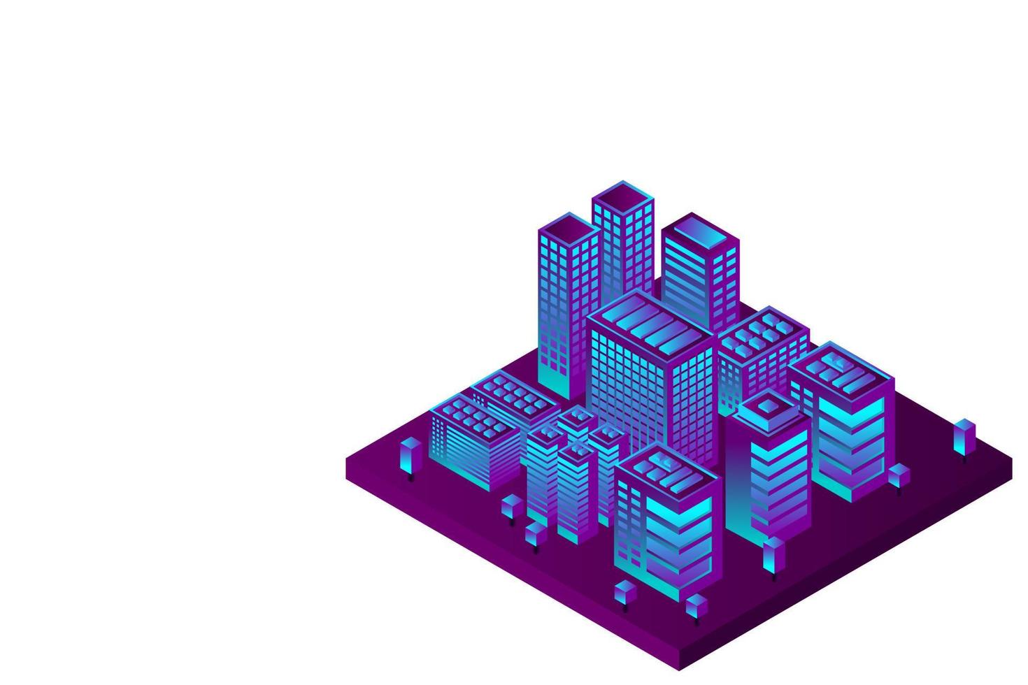 Isometric Future City. Real estate and construction industry concept vector