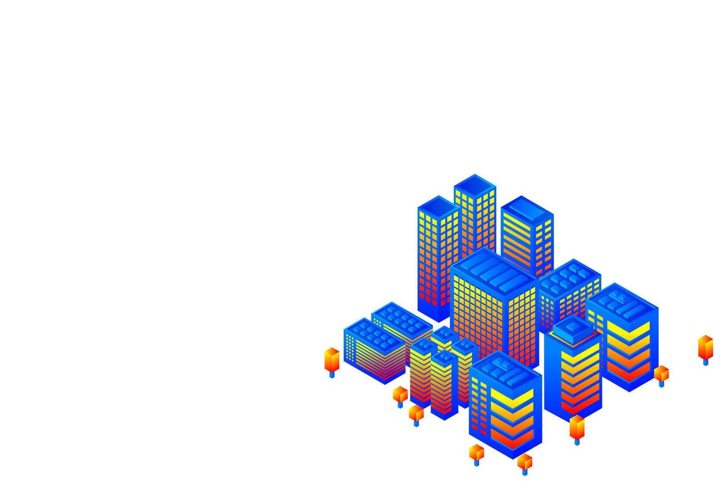 Isometric Future City. Real estate and construction industry concept vector