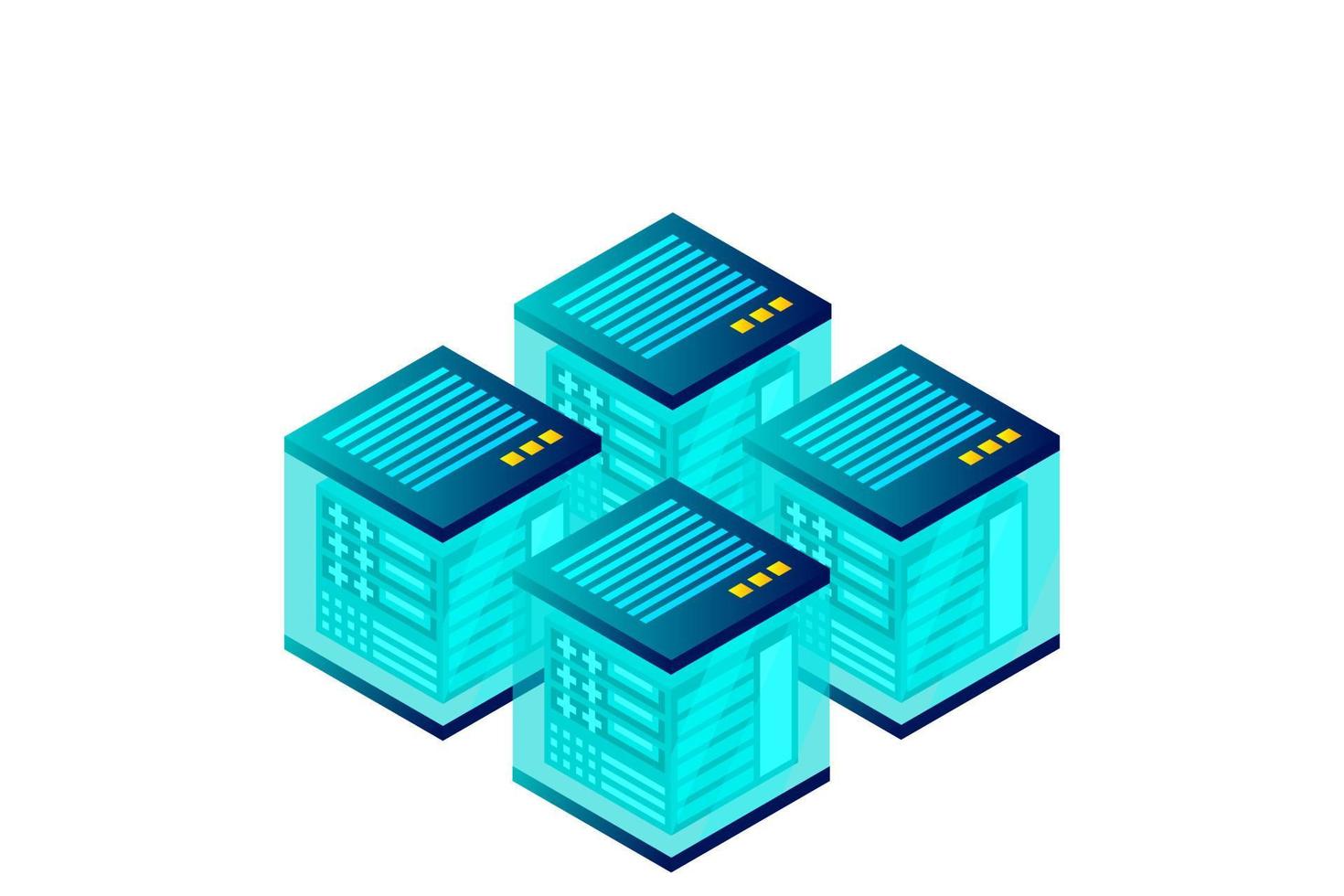 mainframe, servidor alimentado, concepto de alta tecnología, centro de datos, almacenamiento de datos en la nube vector