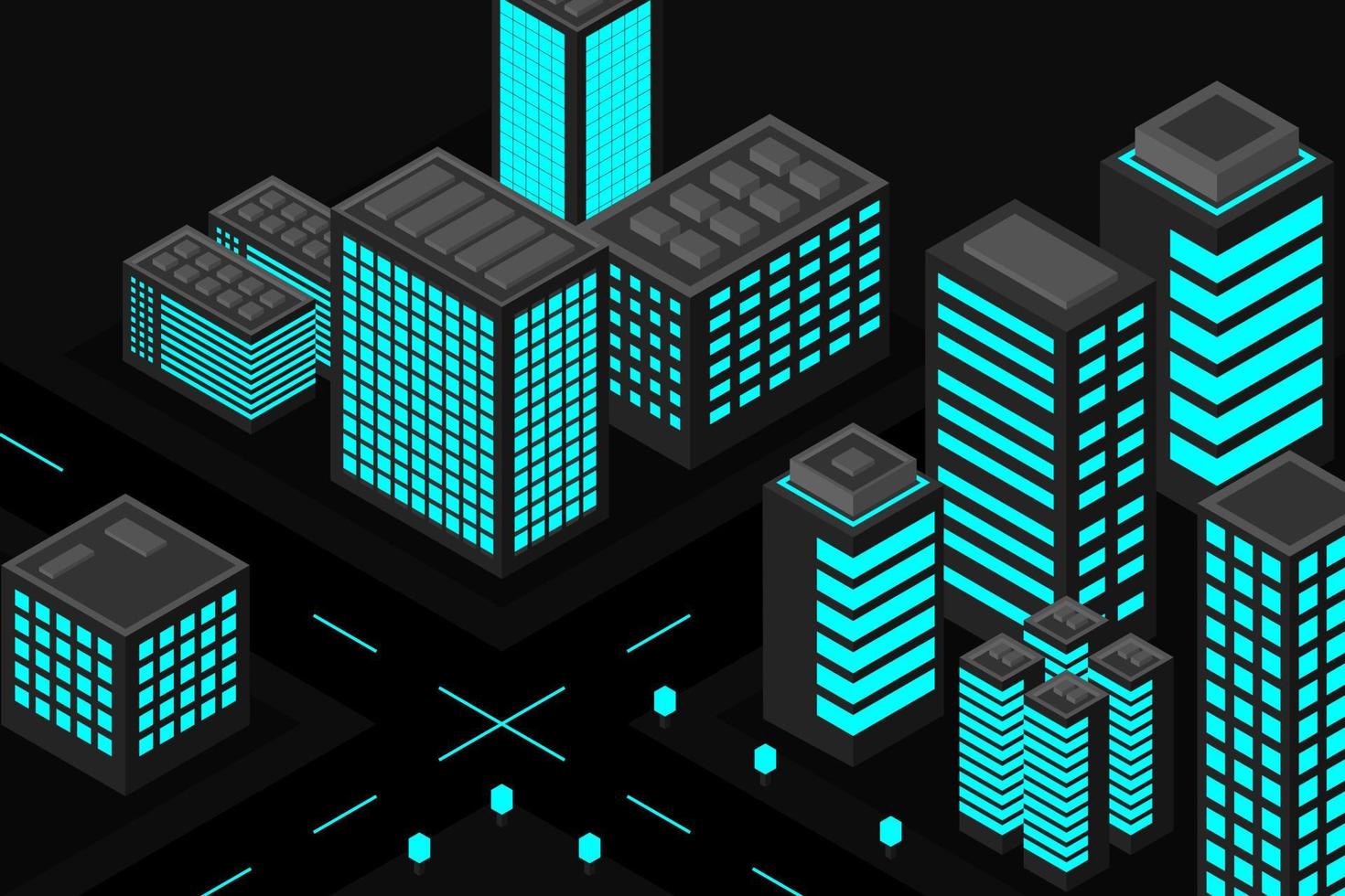 Isometric Future City. Real estate and construction industry concept vector