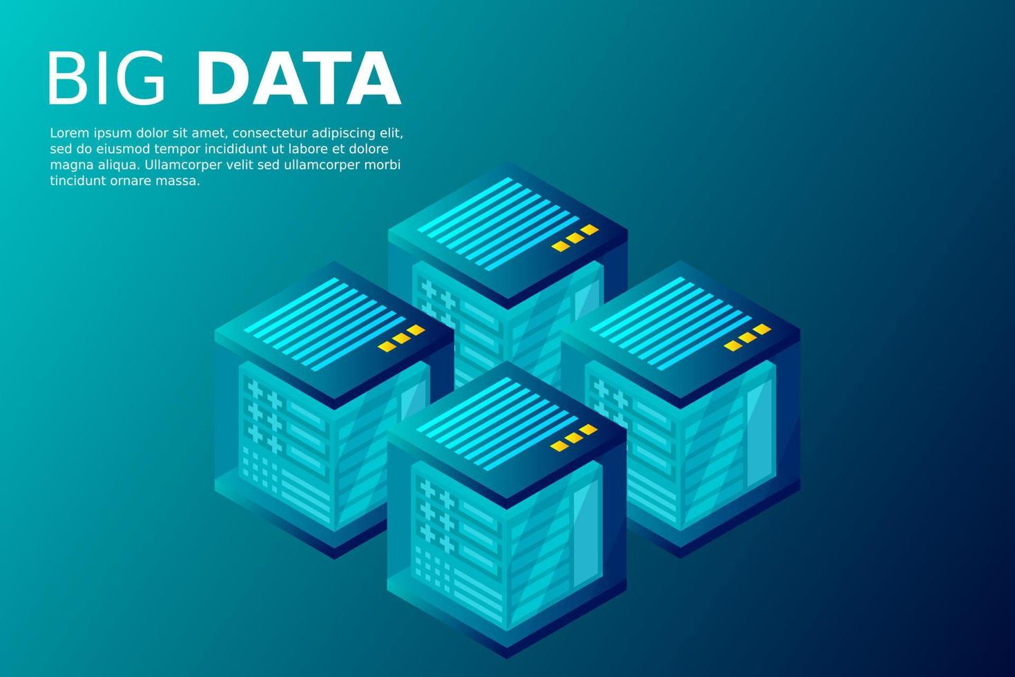 Mainframe, powered server, high technology concept, data center, cloud data storage vector