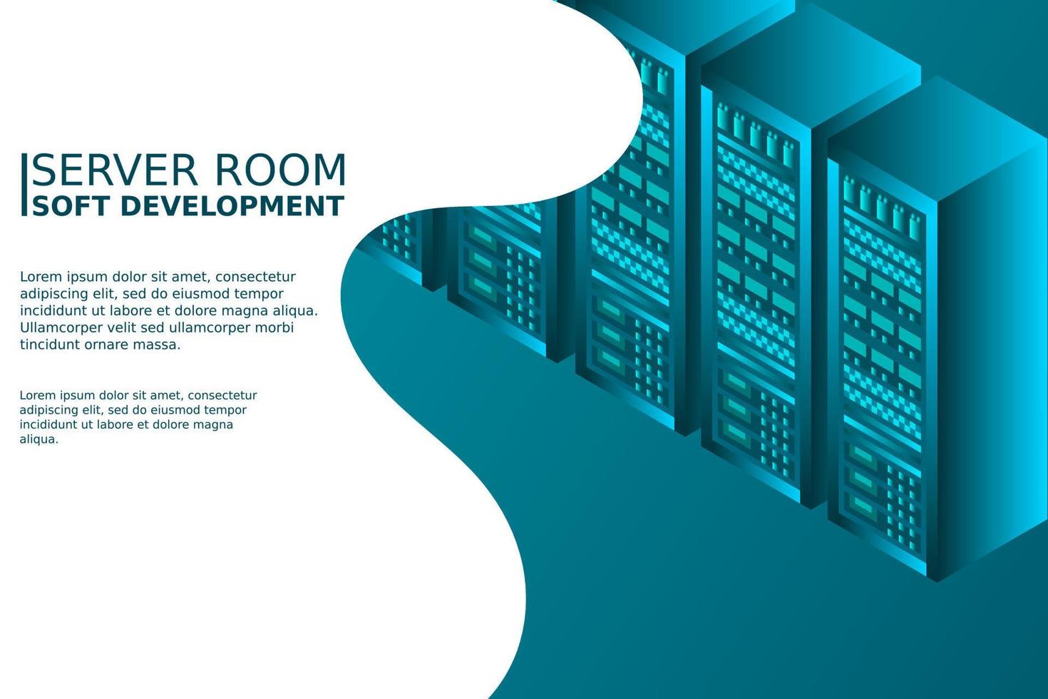 Isometric server equipment vector