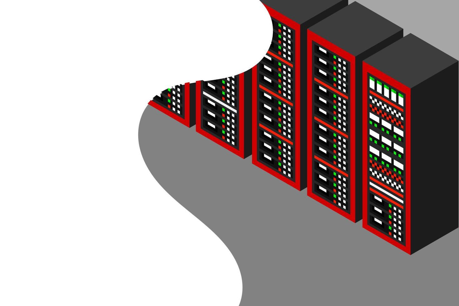 Isometric server equipment vector