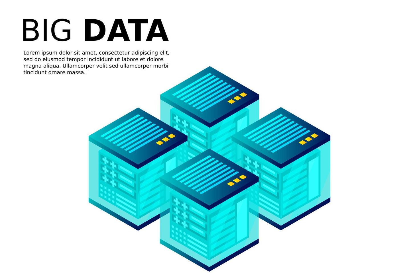 mainframe, servidor alimentado, concepto de alta tecnología, centro de datos, almacenamiento de datos en la nube vector