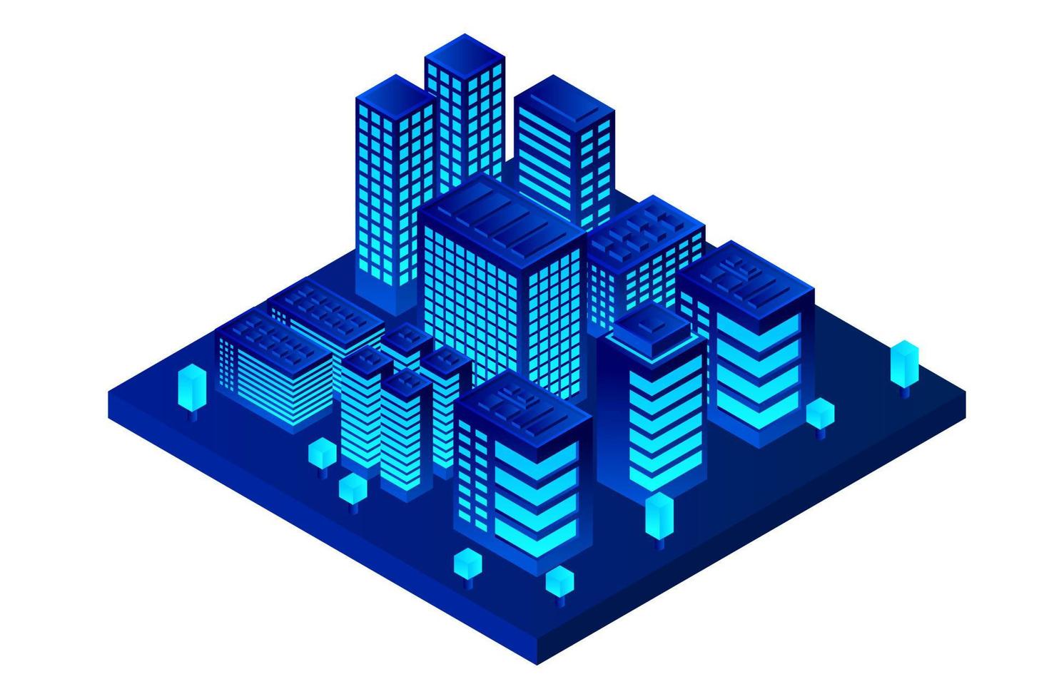 Isometric Future City. Real estate and construction industry concept vector