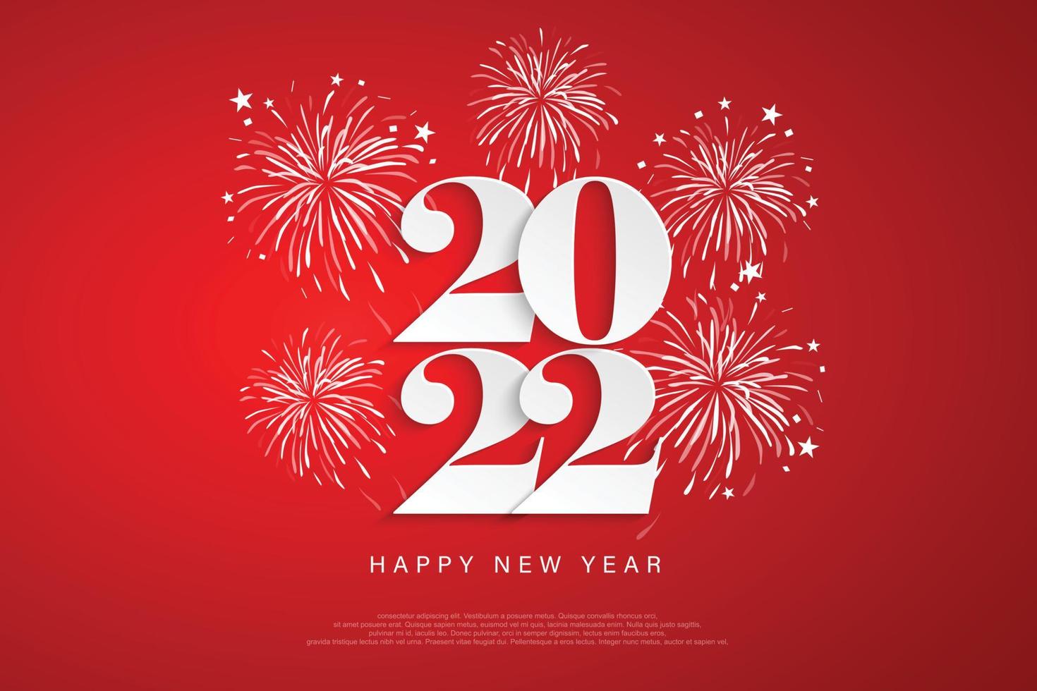 Happy new year 2022 Vector illustration of fireworks.