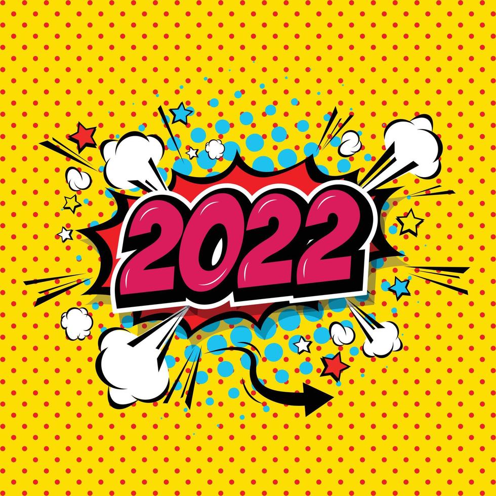 2022 Comic Speech Bubble Cartoon. art and illustration vector file.