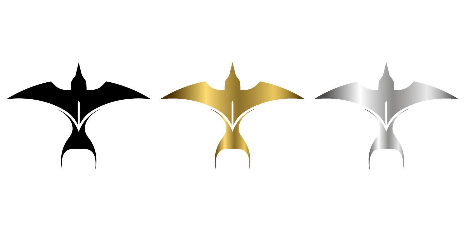 Vector illustration on a white background of a Flying Swallow. Suitable for making logo.