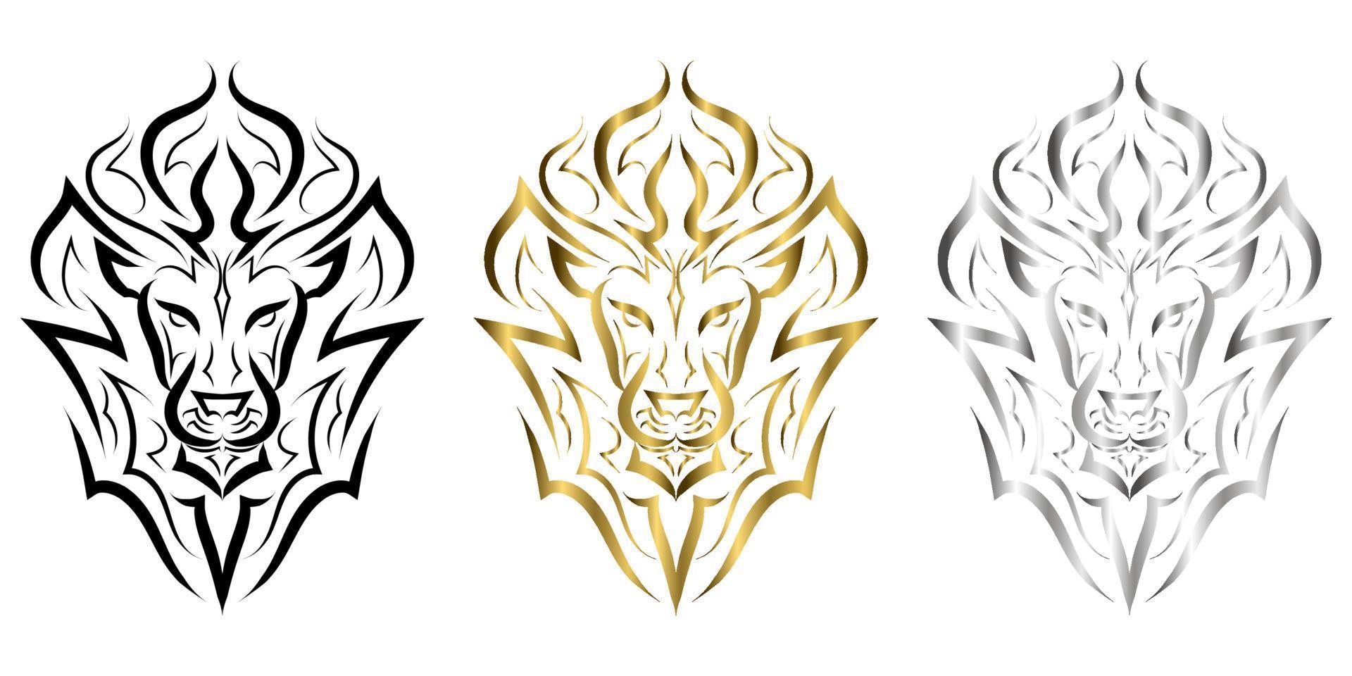 Black and white line art of the front of the lion's head. It is sign of leo zodiac. Good use for symbol, mascot, icon, avatar, tattoo, T Shirt design, logo or any design you want. vector