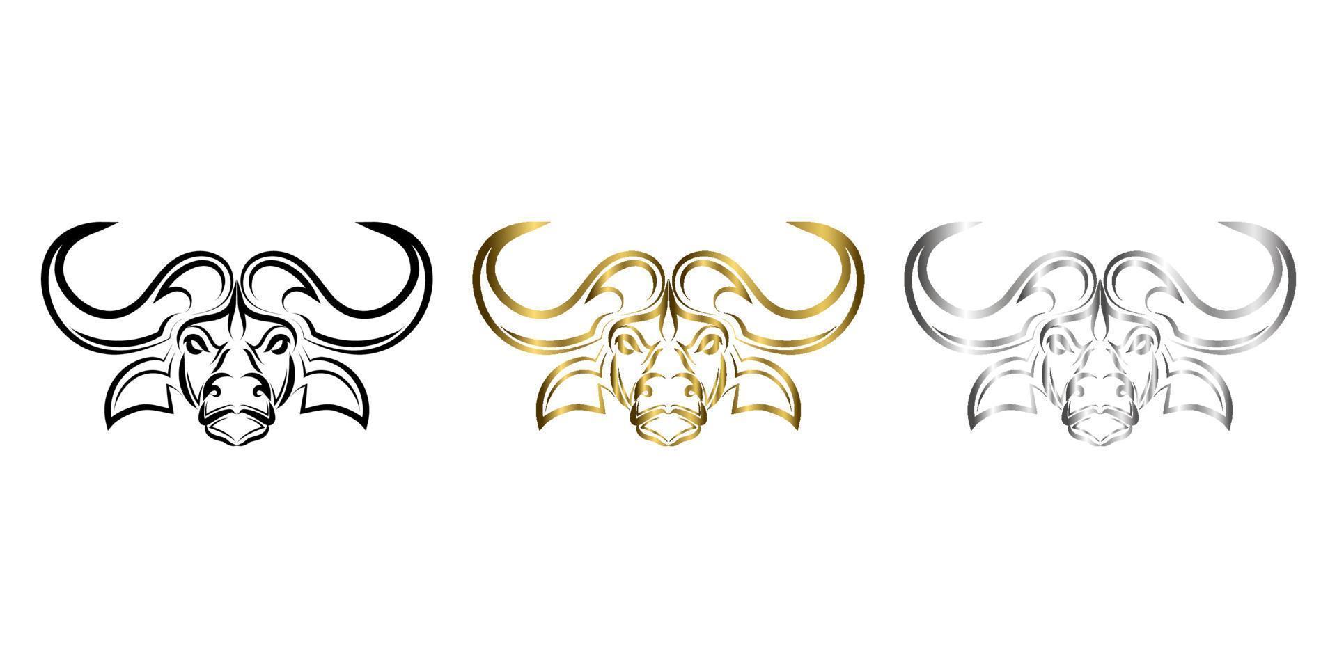Line art vector of African buffalo head. Suitable for use as decoration or logo.