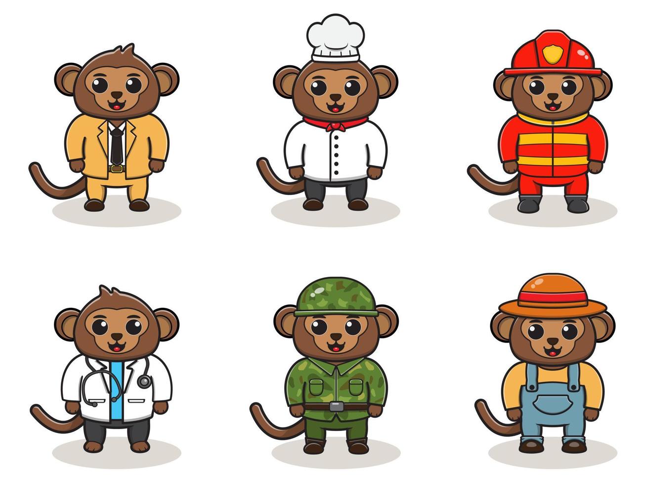 lindo trabajo conjunto de paquete de dibujos animados de mono. 4774497 Vector en Vecteezy lindo trabajo conjunto de paquete de dibujos animados de mono. 4774497 Vector en Vecteezy