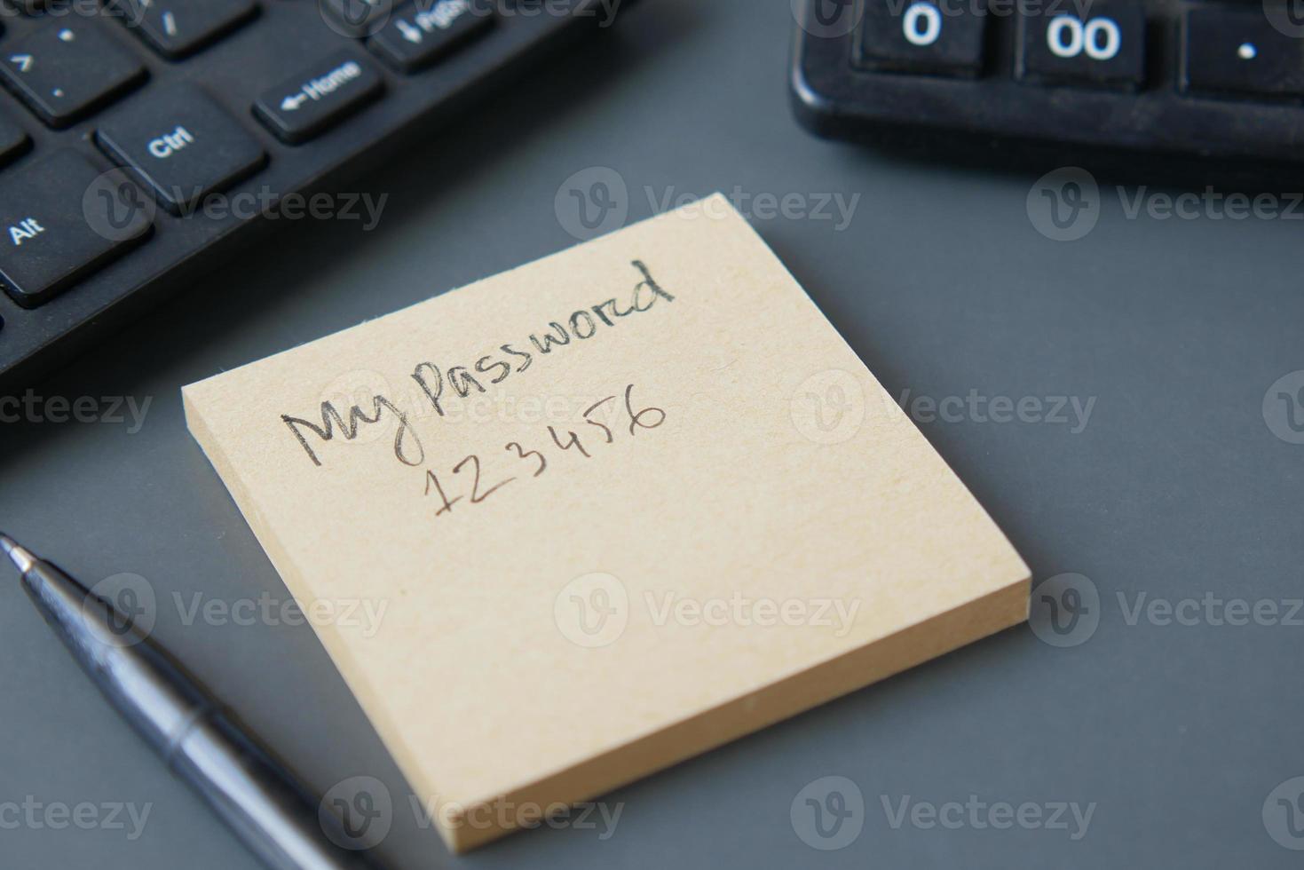 writing password on a sticky note photo
