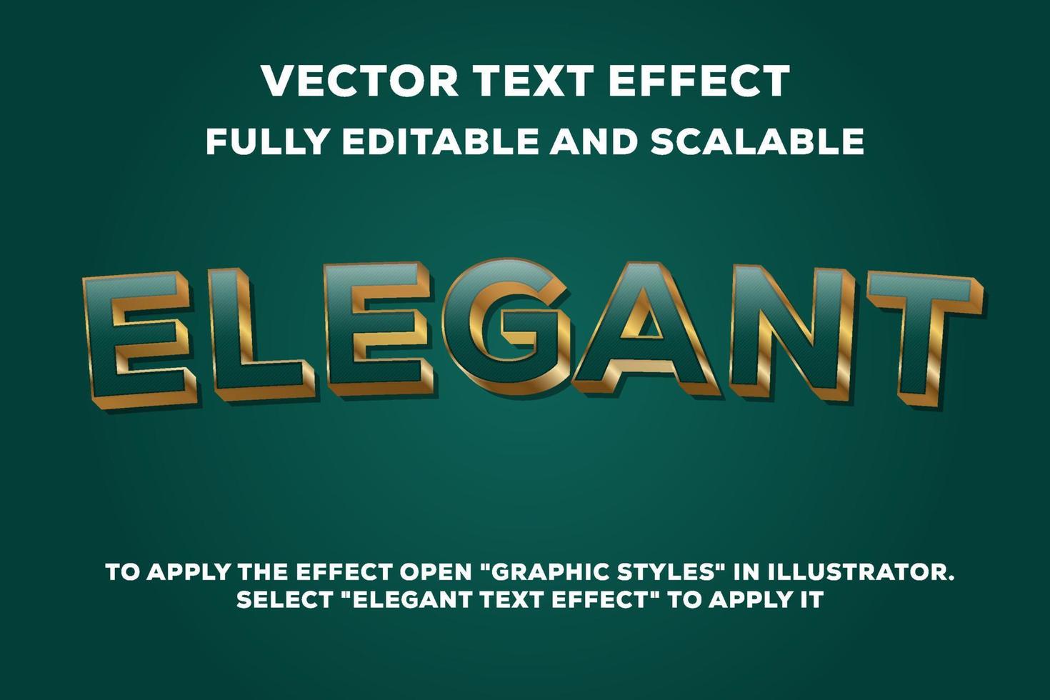 elegante efecto de texto vectorial editable. Efecto de texto verde con oro. diseño vectorial. letras vector