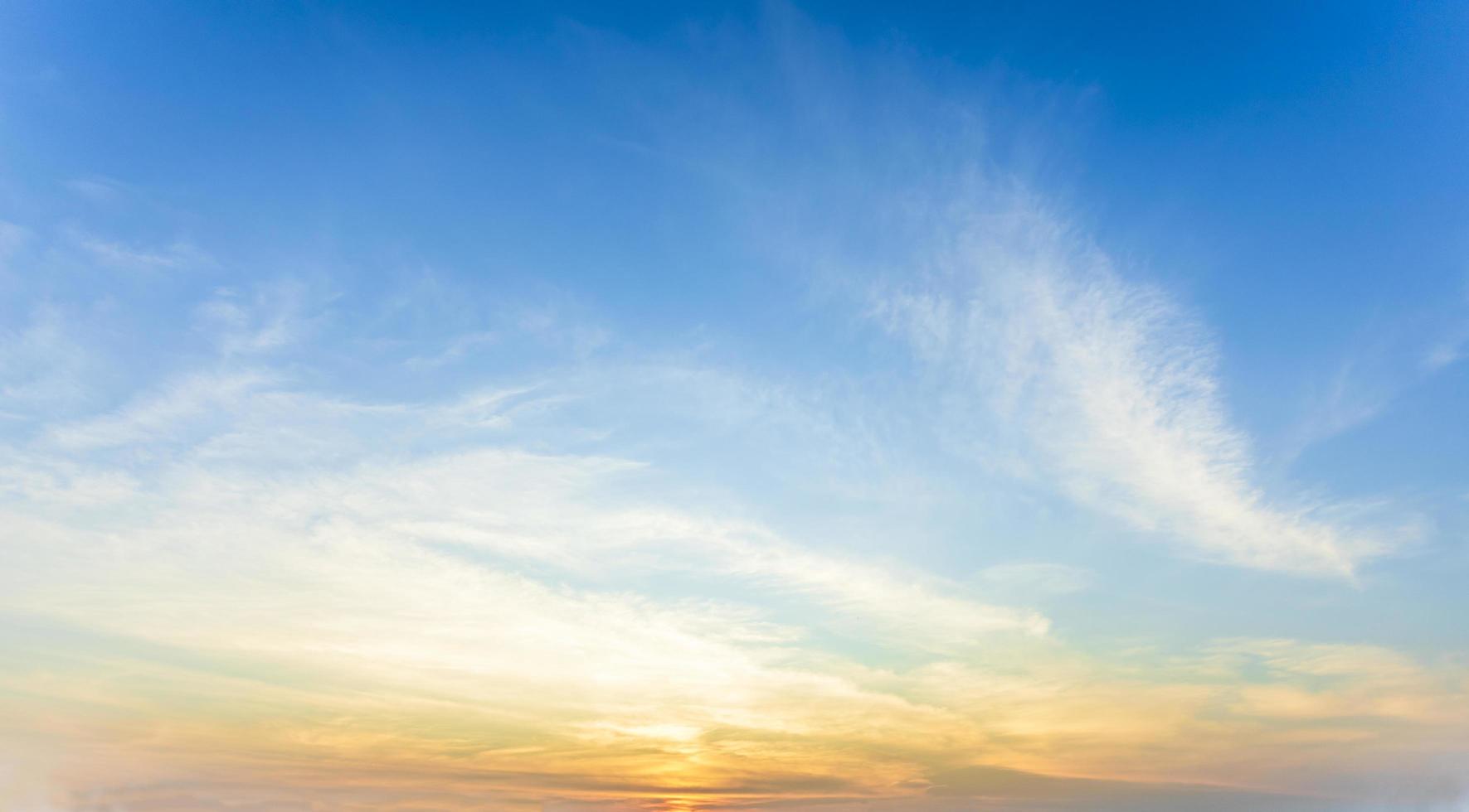 The sky is beautiful when the sun rises in the morning. Natural landscape background photo