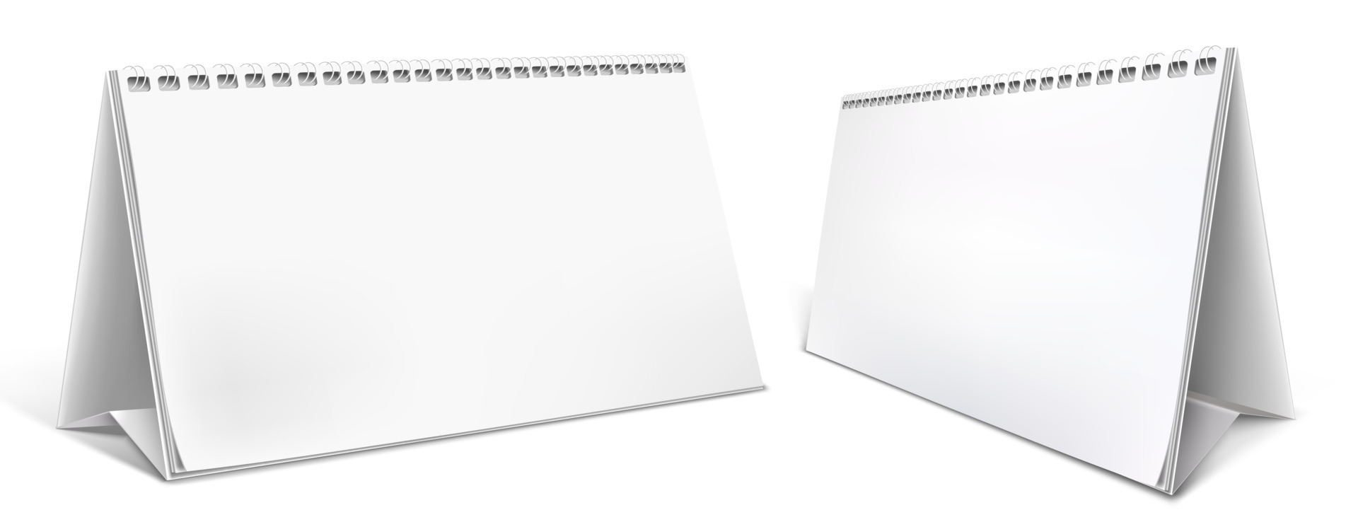 Desk calendar set of blank organizers for the new year. Mockup for