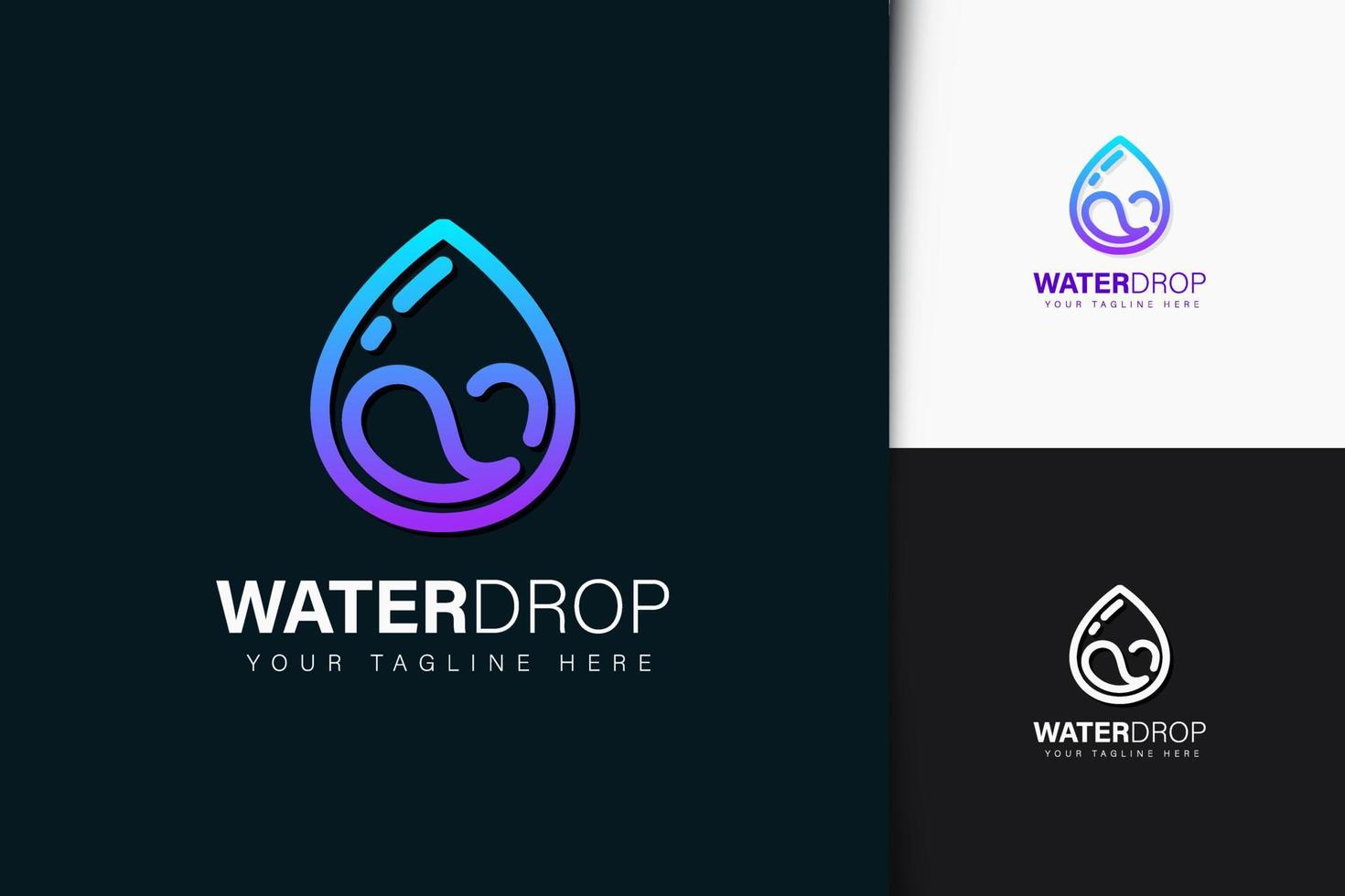 Water drop logo design with gradient vector