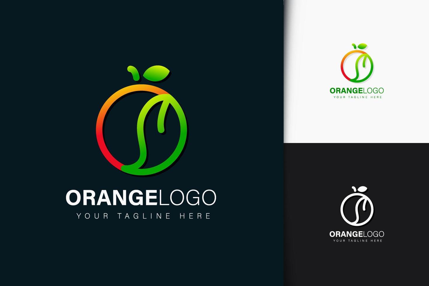 diseño de logotipo naranja con degradado vector