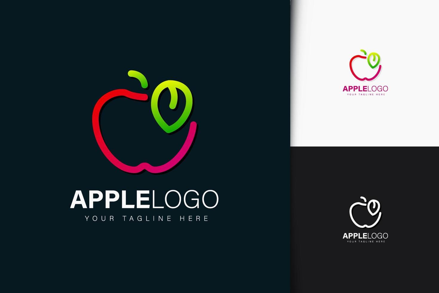 diseño de logotipo de manzana con degradado vector
