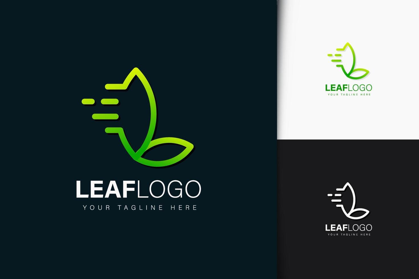 Leaf logo design with gradient vector