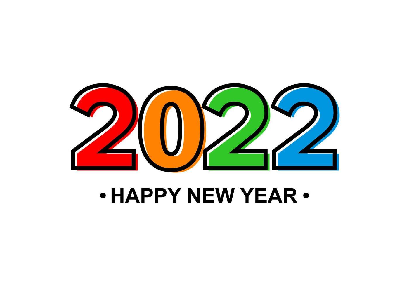 Happy new year 2022 text design, 2022 number vector design illustrations. 2022 design greetings, invitations, and banners or background
