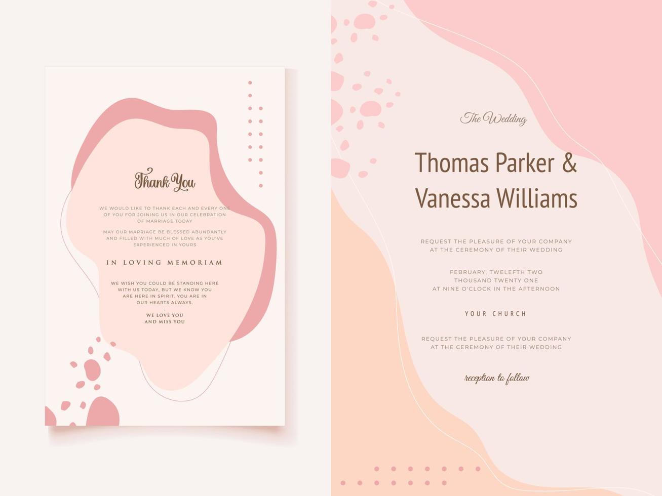 Wedding Invitation Template with Memphis Style vector