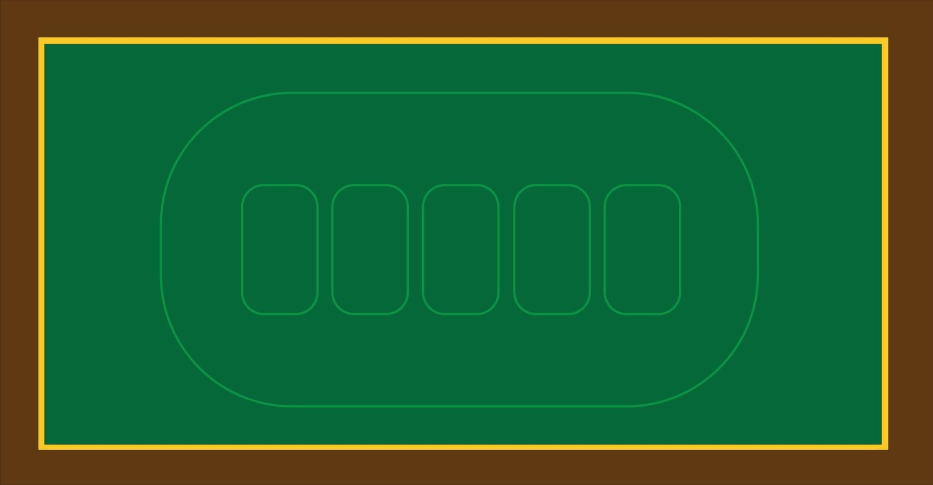Poker table vector illustration. Isolated Poker or Black-Jack table with green carpet. Realistic casino online poker table element. Gambling room concept. Design vector illustration