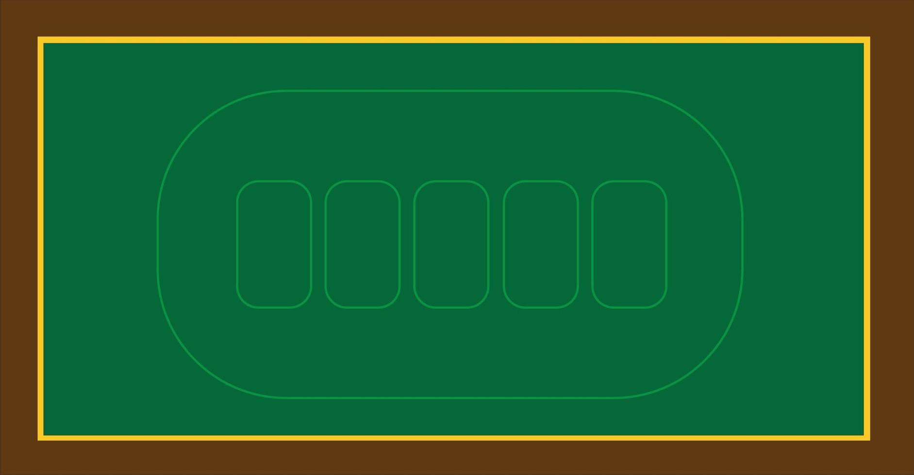 Ilustración de vector de mesa de póquer. mesa aislada de póquer o black-jack con alfombra verde. elemento de mesa de póquer en línea de casino realista. concepto de sala de juegos de azar. ilustración vectorial de diseño