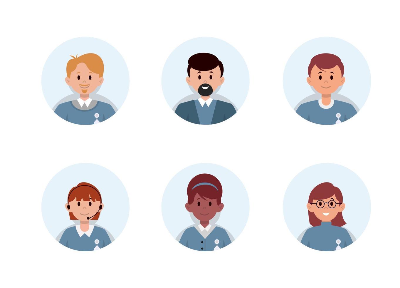 Flat Illustration avatars man and woman vector