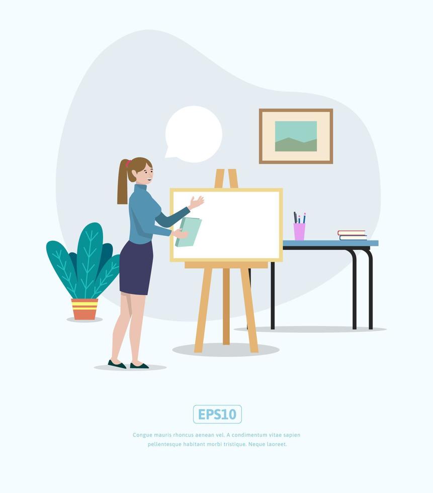 profesor de ilustración plana vector