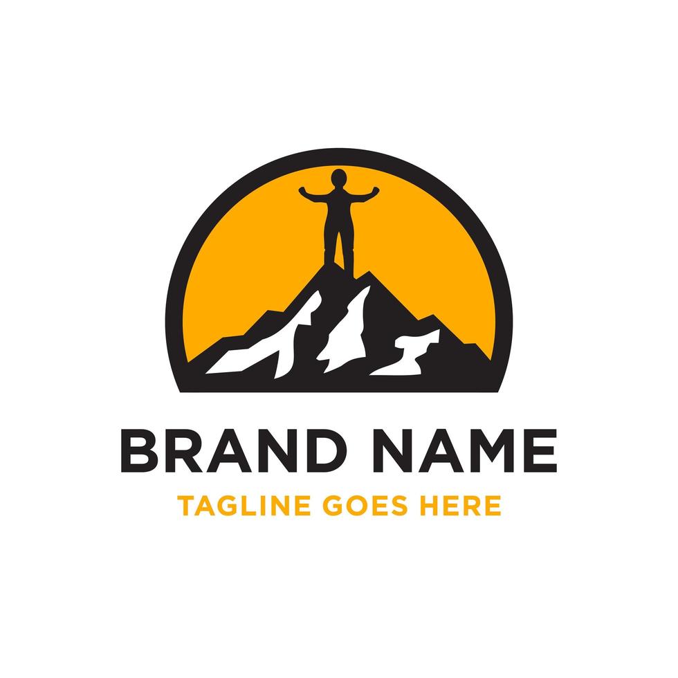 mountain climbing logo vector