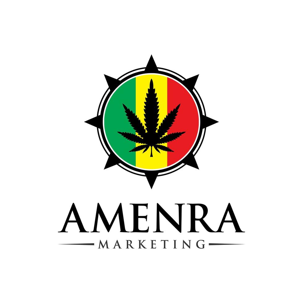 Marijuana logo design on the flag vector