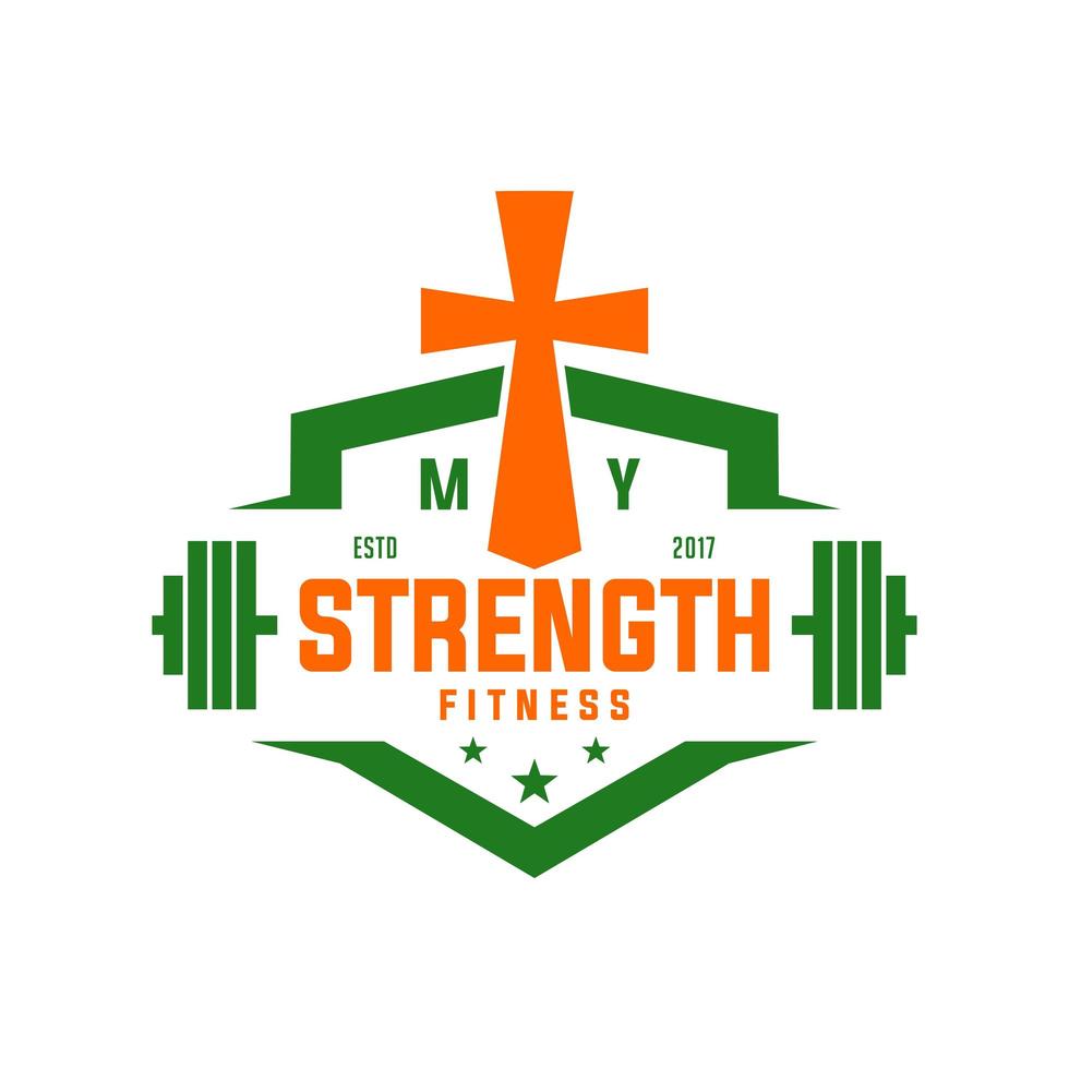 diseño de logotipo de deportes cristianos vector