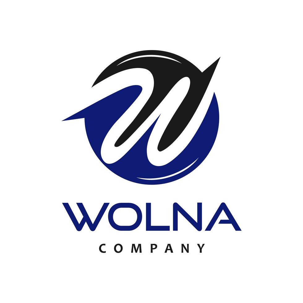 initial circle logo W vector