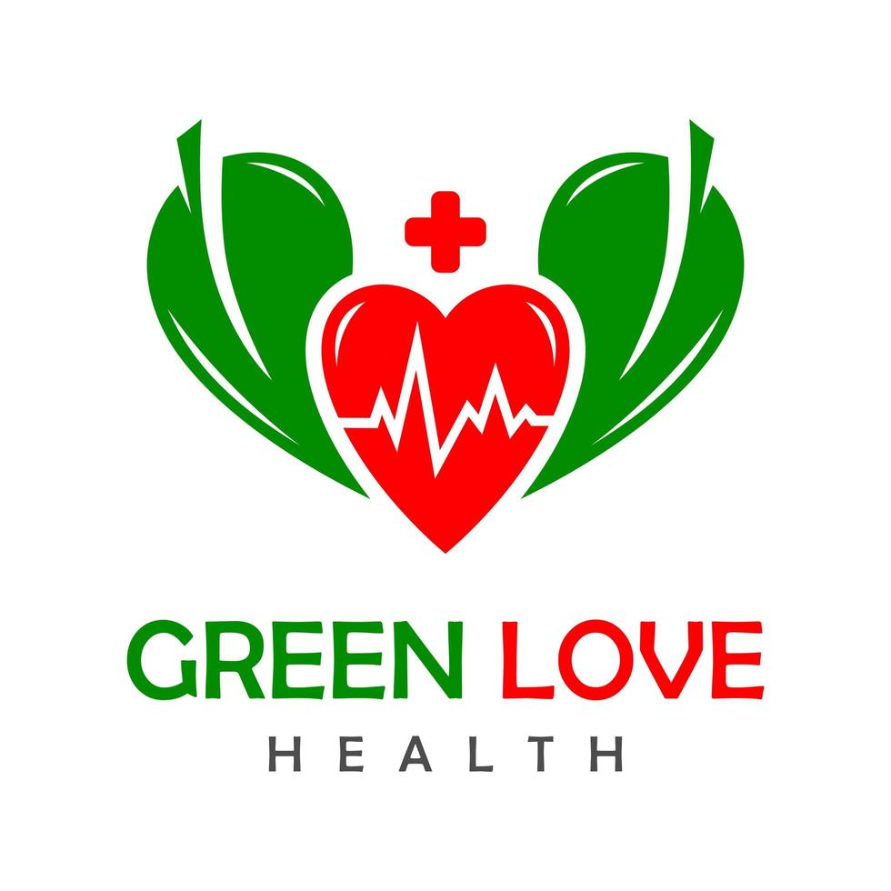 logo verde amor salud vector