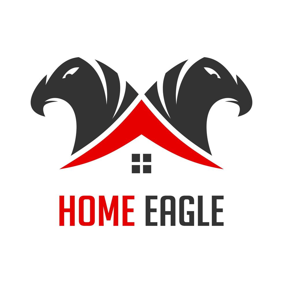 logo of two eagle heads and houses vector