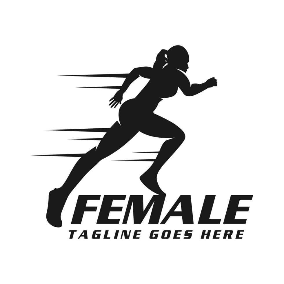 women's runner logo vector