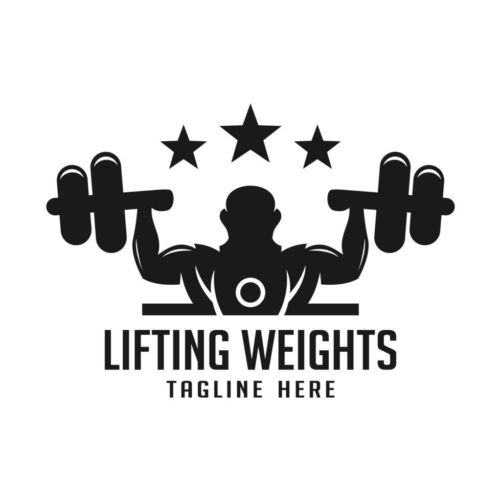 The logo lifts the barbell vector