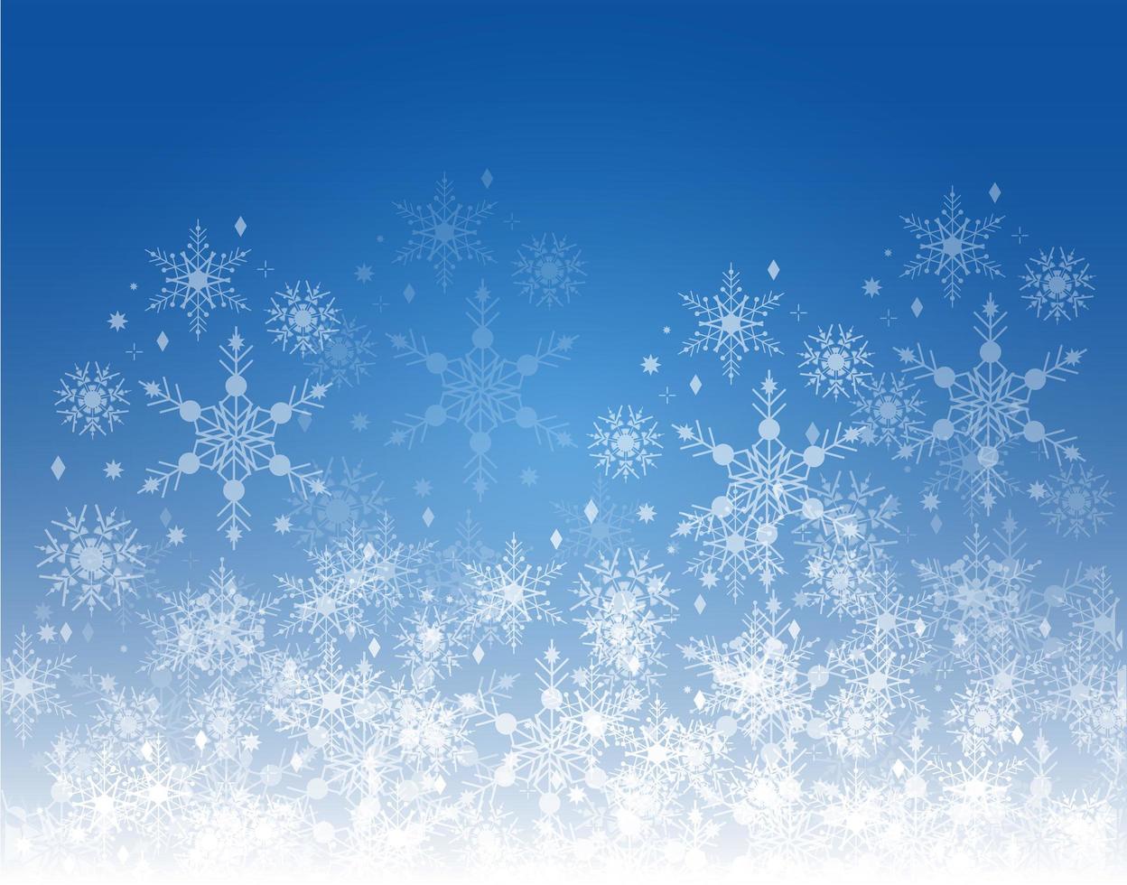 Fondo azul de invierno con copos de nieve cayendo. nieve de vuelta para feliz navidad y próspero año nuevo para banner, tarjeta, postal, evento, invitación y más de diseño. elegante ilustración vectorial geométrica vector