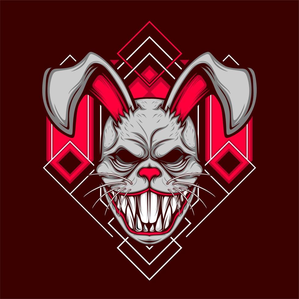 scary rabbit mask illustration vector