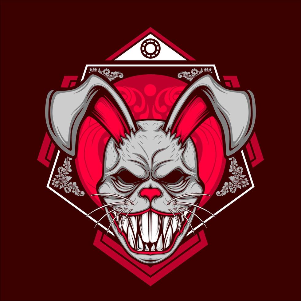scary rabbit mask illustration vector