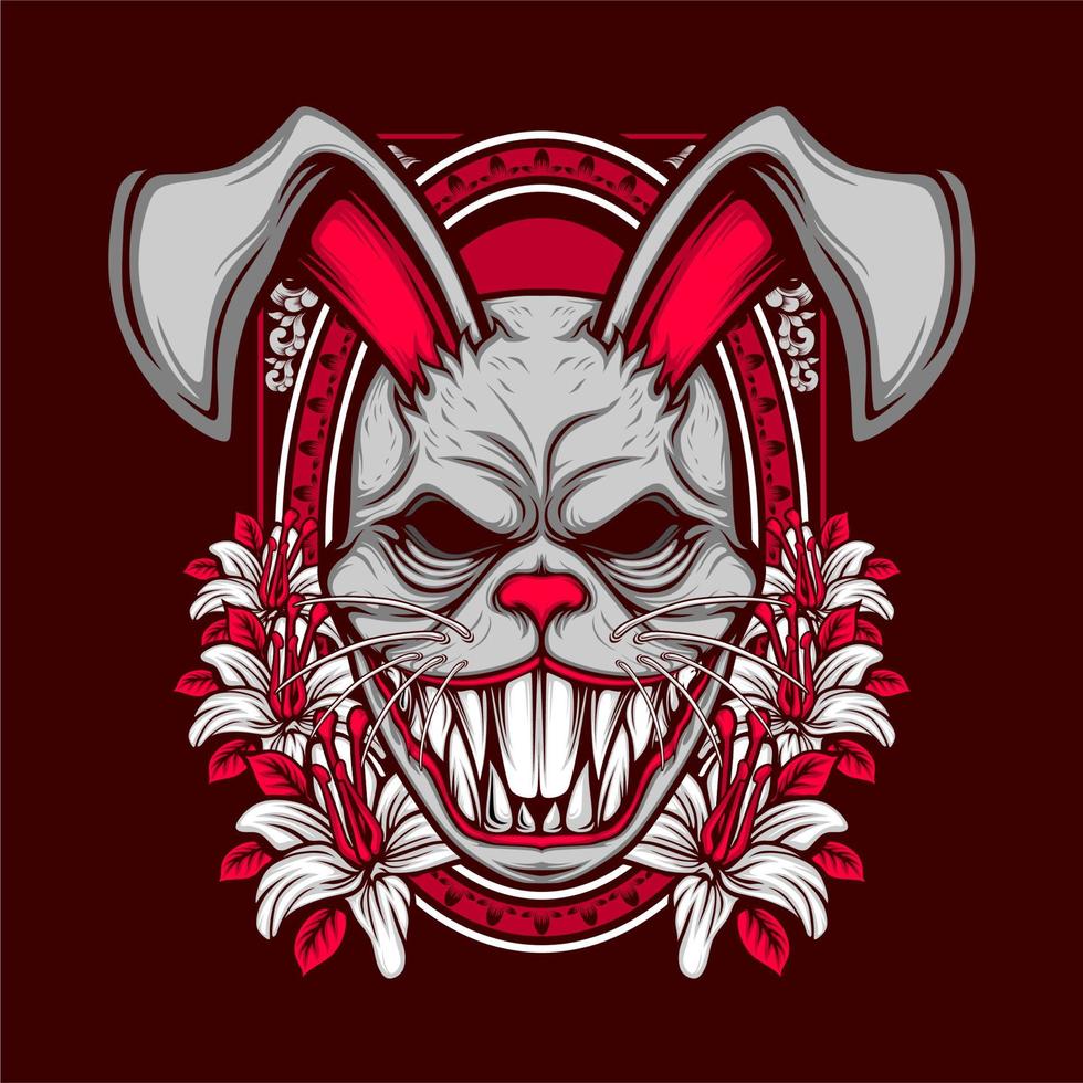 scary rabbit mask illustration vector