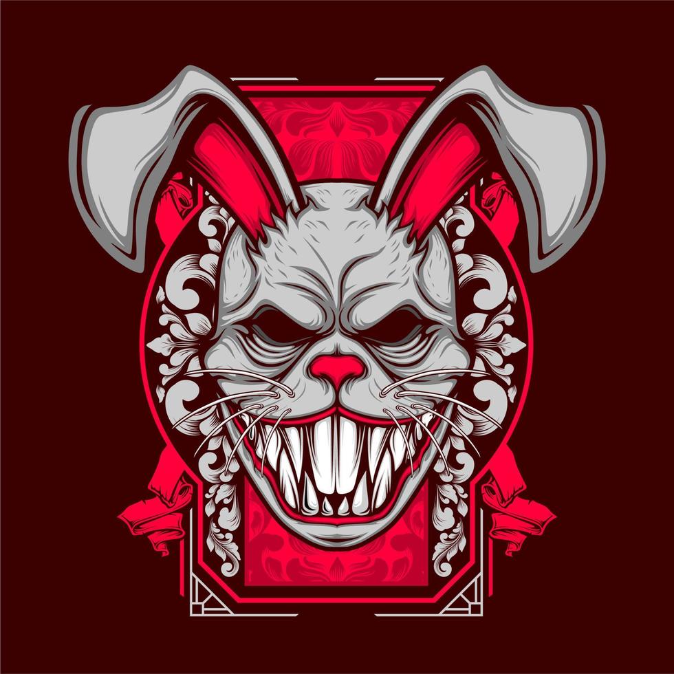 scary rabbit mask illustration vector
