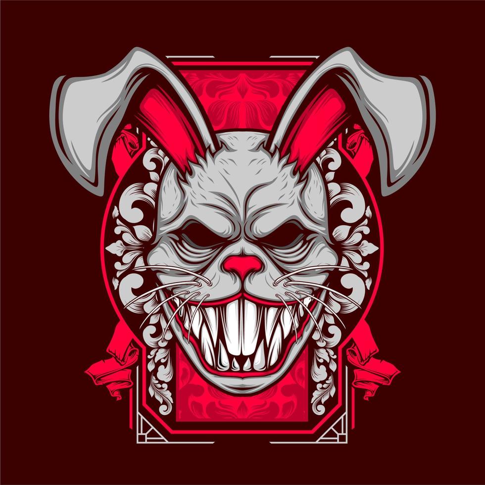 scary rabbit mask illustration vector