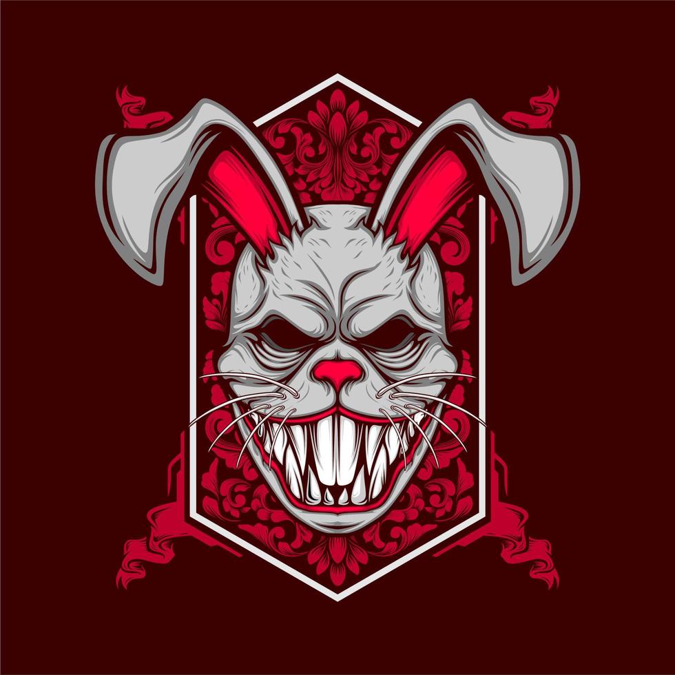 scary rabbit mask illustration vector